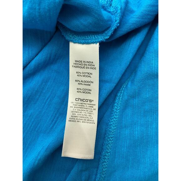 Weekends Chicos 0 Dolman Tee Shirt Womens S Pouch Pocket V Neck Short Sleeves - Picture 9 of 12